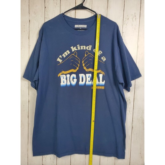 Anchorman I'm Kind Of A Big Deal Funny Blue Shirt Mens Sz XL Tall Navy Blue - Picture 4 of 6